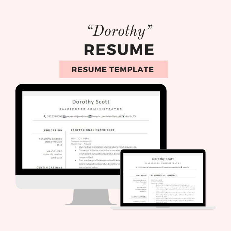 "Dorothy" Tech Resume Template - Lipstick and Tech