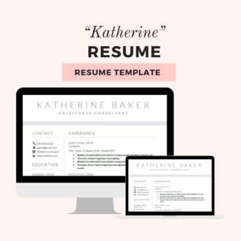 "Katherine" Tech Resume Template- Lipstick and Tech