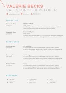 "Valerie" Tech Resume Template Preview - Lipstick and Tech